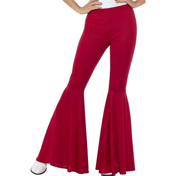 Flared Trousers Ladies Red